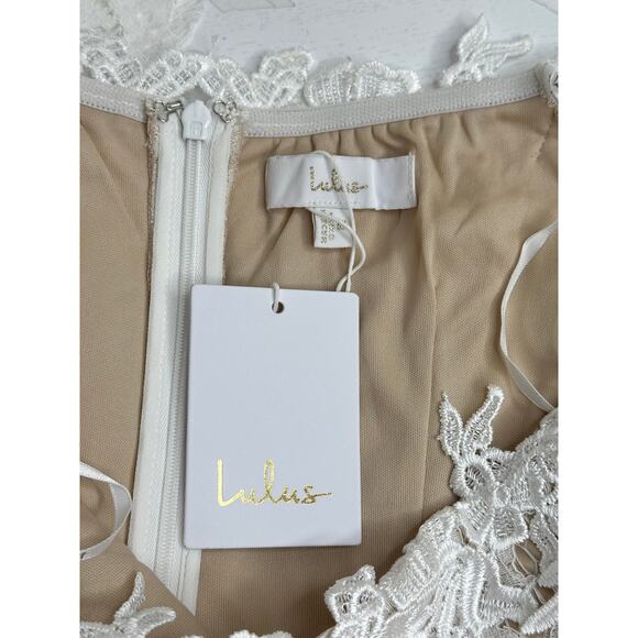 Lulus New! White Lace Off-the-Shoulder Maxi Dress Long Sleeve Mermaid Bridal M - Picture 6 of 7